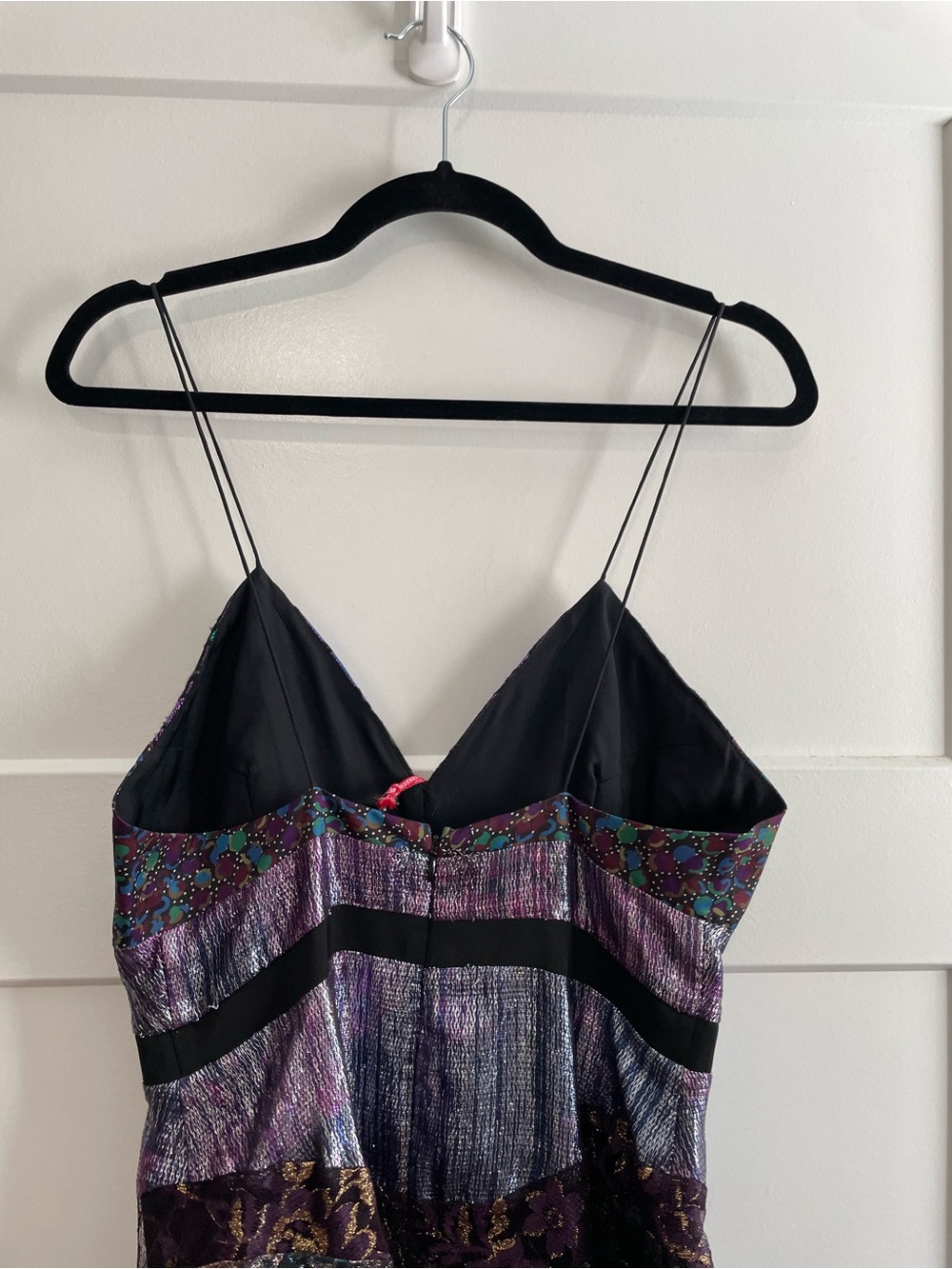 Cynthia Rowley NWT Floral Jacquard Cocktail Dress Size 8 Velvet Waist A-Line - Picture 8 of 8